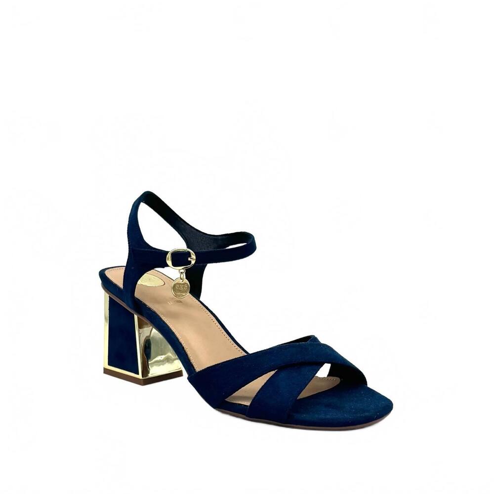 NEW EXE women's mina-190 cross-strap block heel sandal in navy